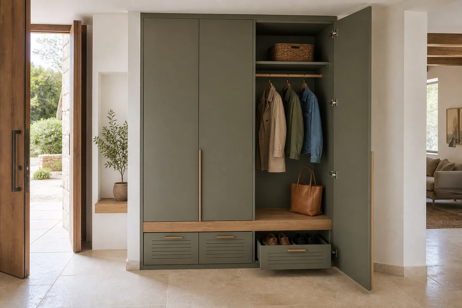 Armarios con puertas abatibles para puerta alta en Benicàssim