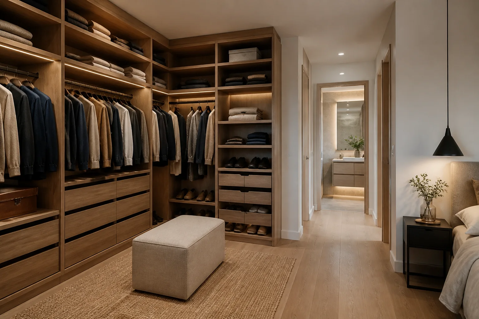 Vestidores a medida para anexo compacto al dormitorio en Benicàssim